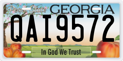 GA license plate QAI9572