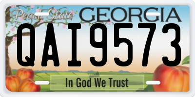 GA license plate QAI9573