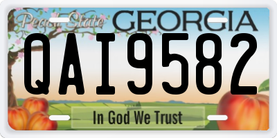 GA license plate QAI9582