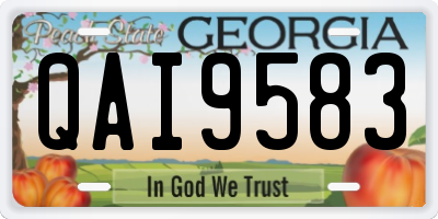 GA license plate QAI9583