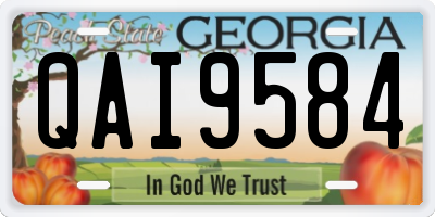GA license plate QAI9584