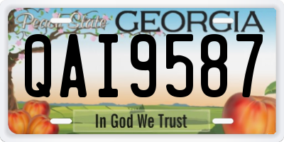 GA license plate QAI9587