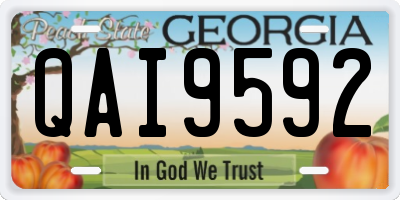 GA license plate QAI9592