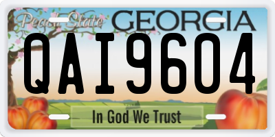 GA license plate QAI9604