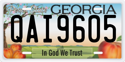 GA license plate QAI9605
