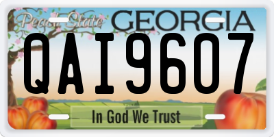 GA license plate QAI9607