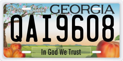 GA license plate QAI9608