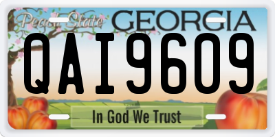 GA license plate QAI9609
