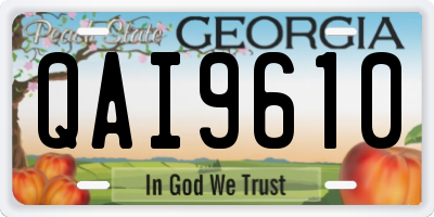 GA license plate QAI9610