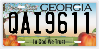 GA license plate QAI9611
