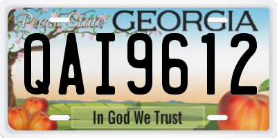 GA license plate QAI9612
