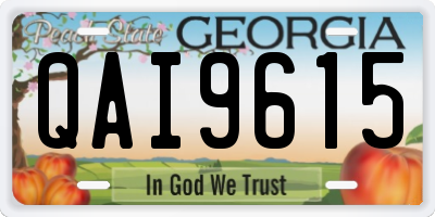GA license plate QAI9615
