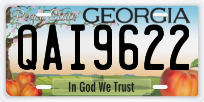 GA license plate QAI9622