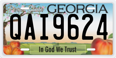 GA license plate QAI9624