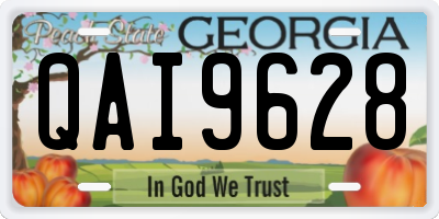 GA license plate QAI9628