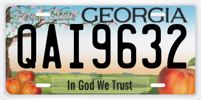 GA license plate QAI9632