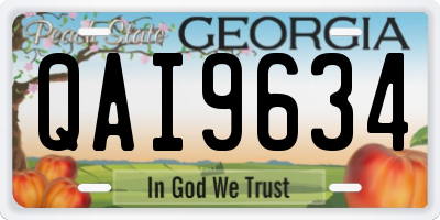 GA license plate QAI9634