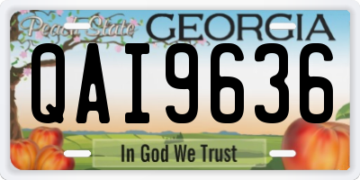GA license plate QAI9636