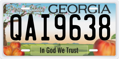 GA license plate QAI9638