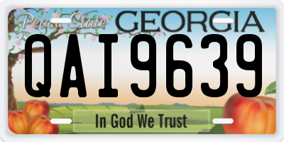 GA license plate QAI9639