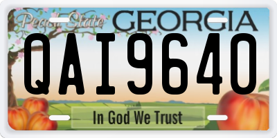 GA license plate QAI9640