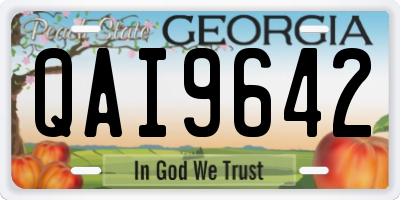 GA license plate QAI9642