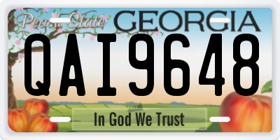 GA license plate QAI9648