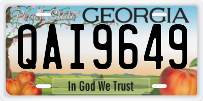GA license plate QAI9649
