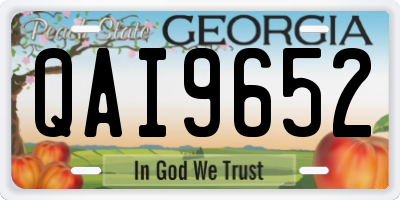 GA license plate QAI9652