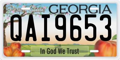 GA license plate QAI9653