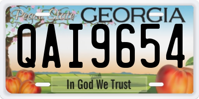 GA license plate QAI9654