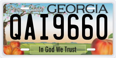 GA license plate QAI9660