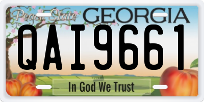 GA license plate QAI9661