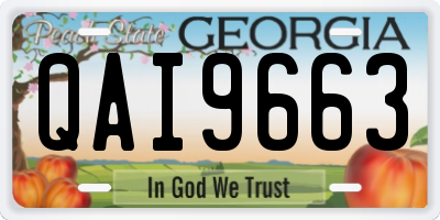 GA license plate QAI9663