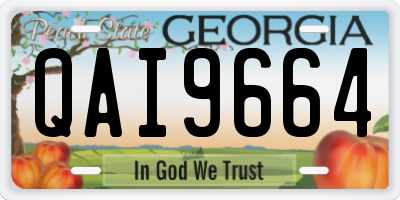 GA license plate QAI9664