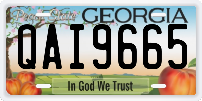 GA license plate QAI9665