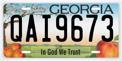 GA license plate QAI9673