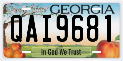 GA license plate QAI9681