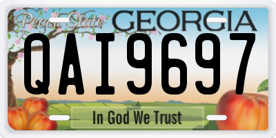 GA license plate QAI9697