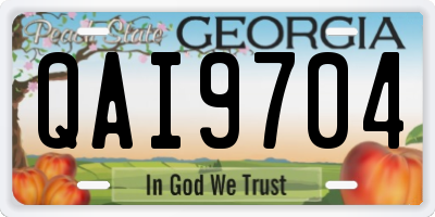 GA license plate QAI9704