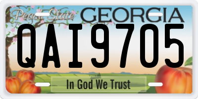 GA license plate QAI9705