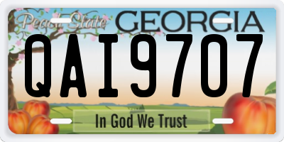 GA license plate QAI9707