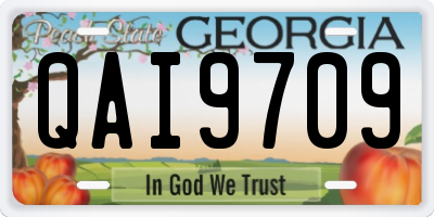 GA license plate QAI9709