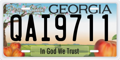 GA license plate QAI9711