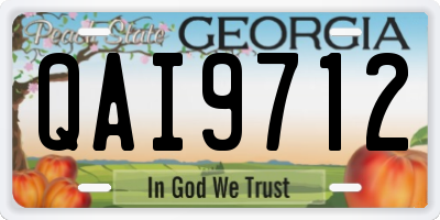 GA license plate QAI9712