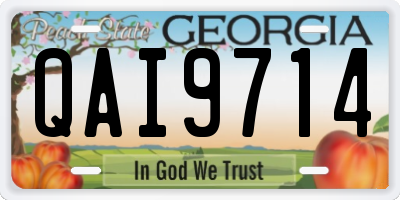 GA license plate QAI9714