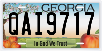 GA license plate QAI9717