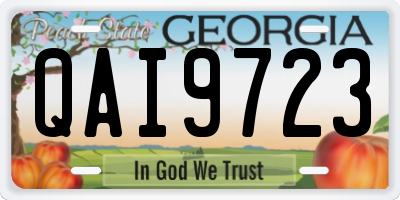 GA license plate QAI9723