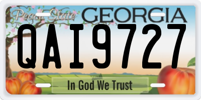 GA license plate QAI9727