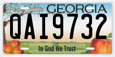 GA license plate QAI9732